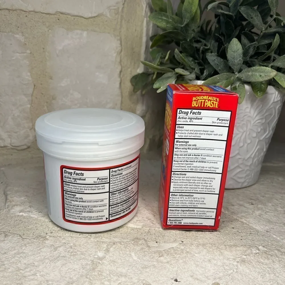 Boudreauxs Butt Paste Maximum Strength Diaper Rash Ointment 14oz Jar + 2oz Tube